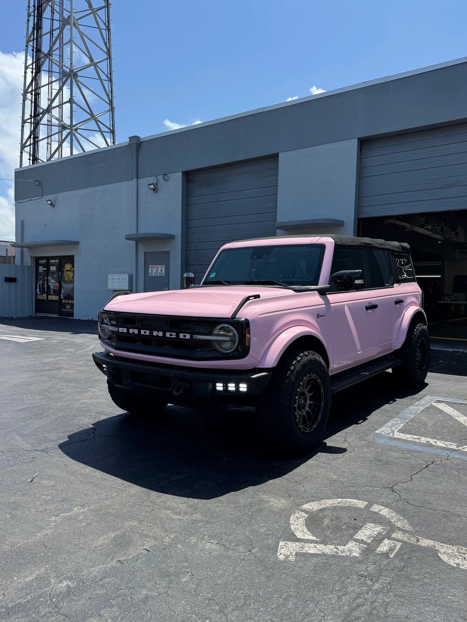 Ford Bronco color change wrap pink West Palm Beach LOOKS Auto Detailing