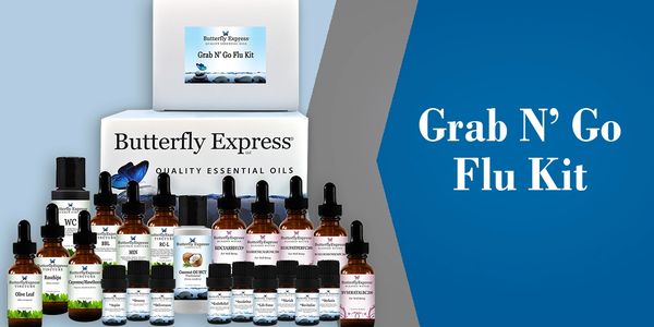 Butterfly Express Grab N' Go Flu Kit with essential oils.