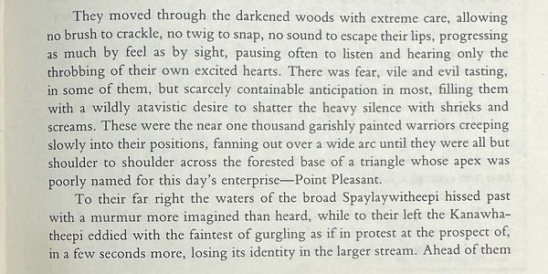 The story of the Battle of Point Pleasant, Wv as told by historian Allan W. Eckert is captivating