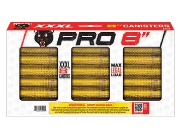 Box of Pro 8" XXXL 23 canisters shotgun shells.