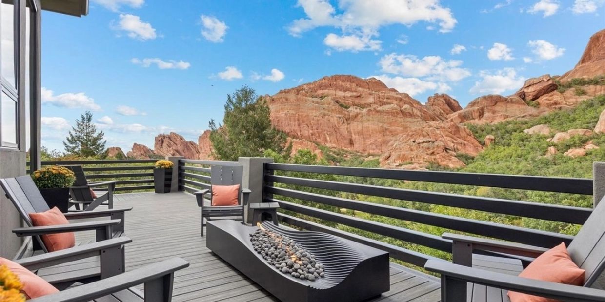 High-quality deck materials and fire place was installed for a residential deck project in Parker CO