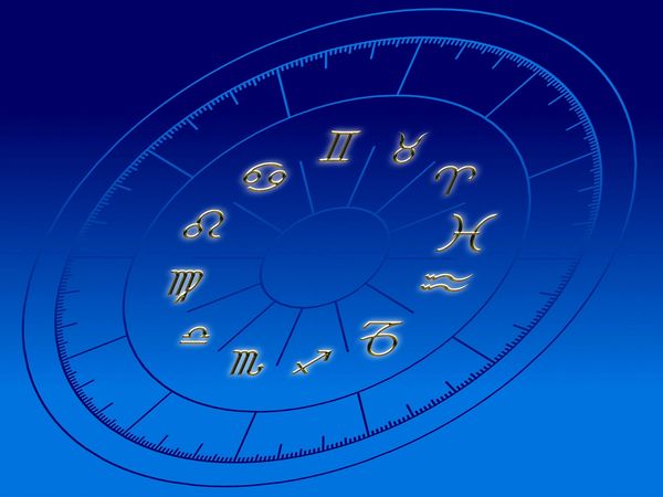 Zodiac wheel image in blue