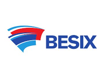 BESIX logo with red and blue stylized design.