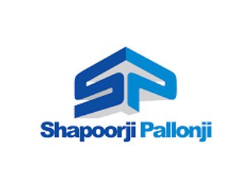 Blue logo with stylized 'SP' and text 'Shapoorji Pallonji'.