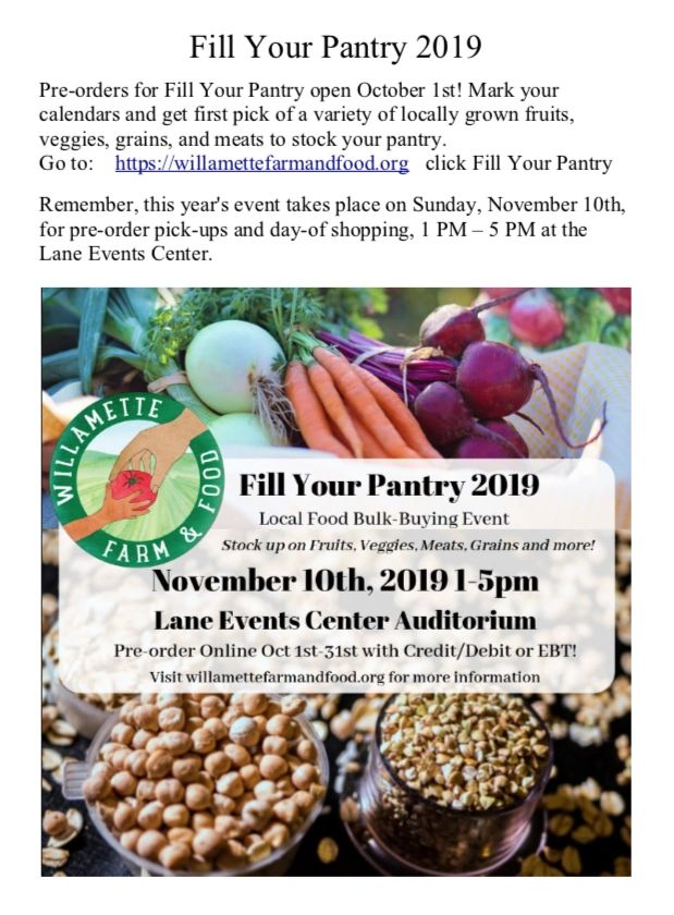 Fill Your Pantry November 10 Order After October 1st