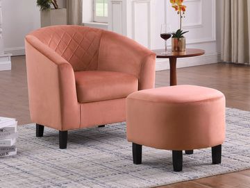 Eliza tub chair dutch plush velvet with ottoman barrel accent chair