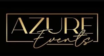Elegant gold and black logo for Azure Events.