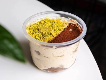 Exceptional pistachio tiramisu version made with pure organic pistachio butter