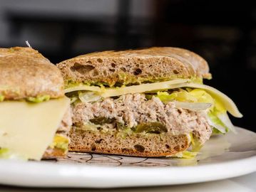 Sour dough ciabatta bread, truffle tuna tofu mix, jalapenos, mashed avocado, gouda cheese