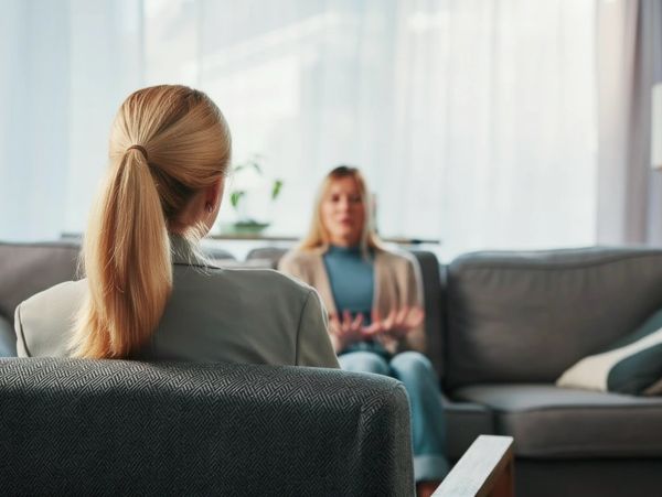 Two women in a counseling session.