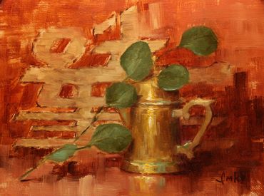 Brass Pitcher w Antique Rug
Oil, 6x8
$745