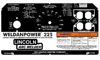 Lincoln Control Plate for Weldanpower 225 / Part # L-4057