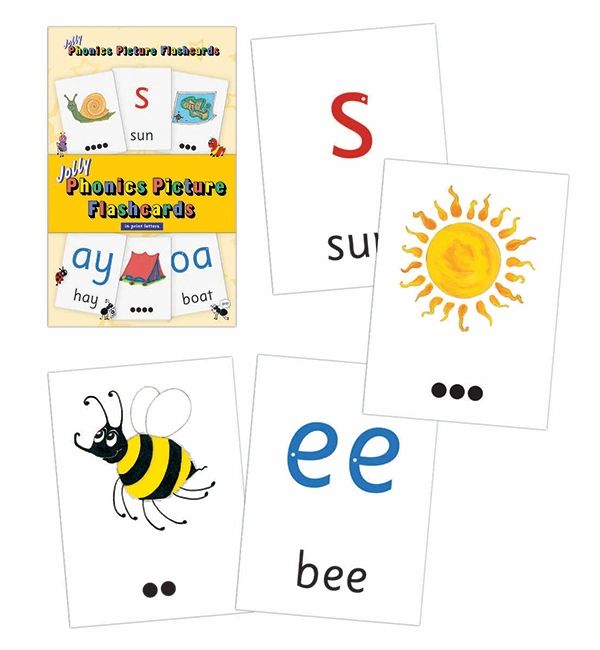 jolly phonics picture flashcards in print letters