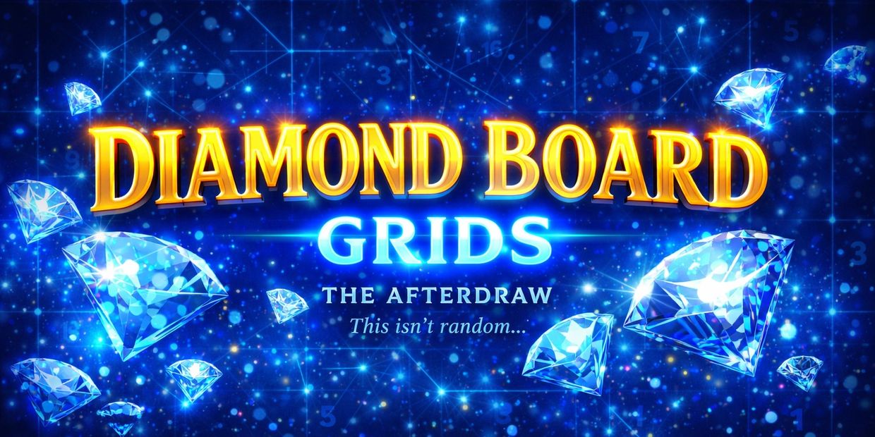 Bright diamond-themed game logo with glowing text and sparkling gems.