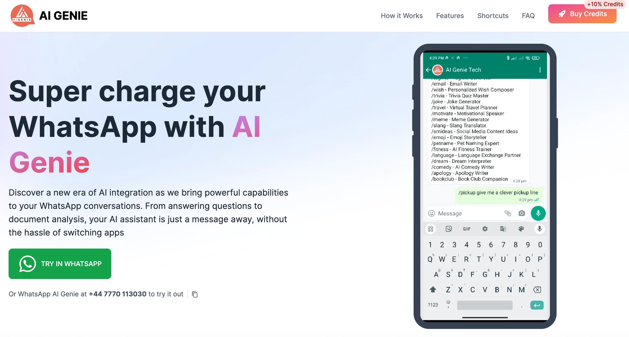 AI Genie Website