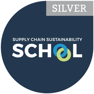 Silver badge for Supply Chain Sustainability School.