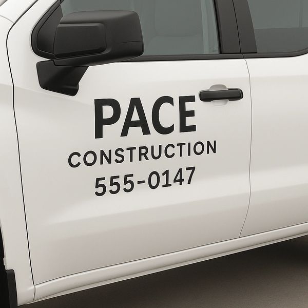 Work truck lettering available