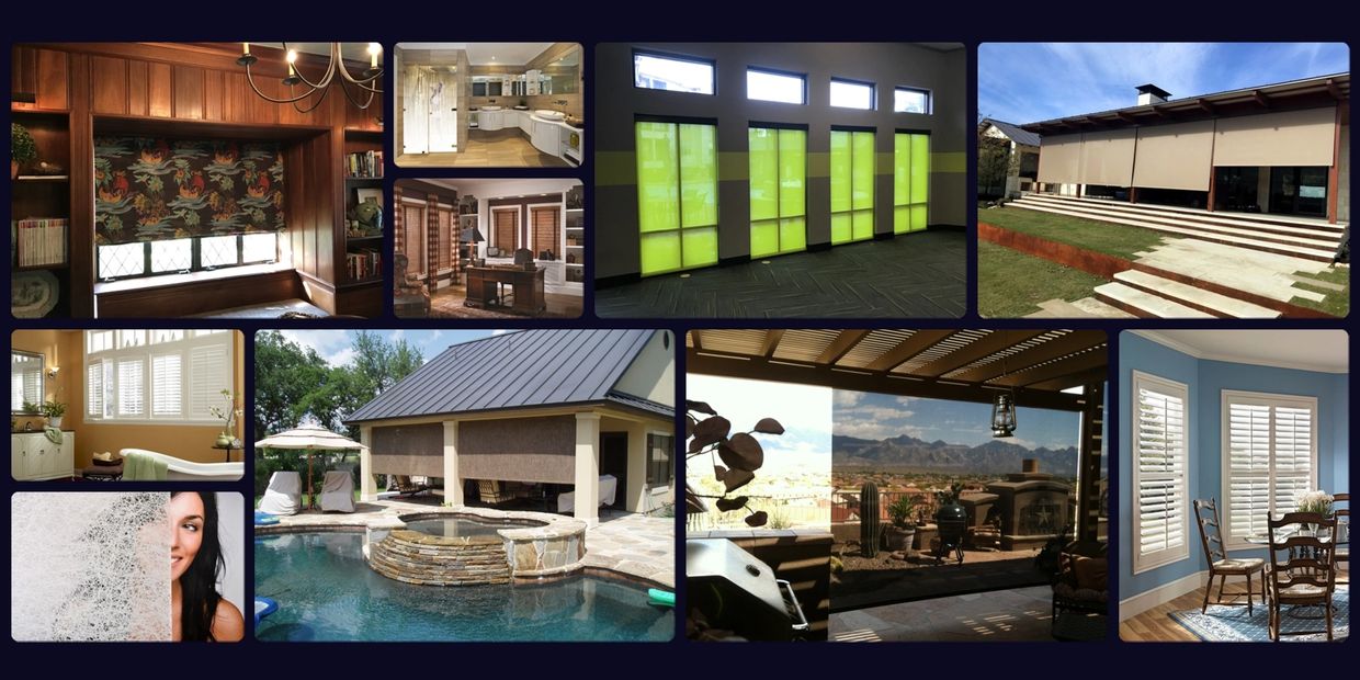 Patio Roller Shades - Solar Screens - Solar Shades -  Wood Blinds - Decorative Films - Glass Tinting