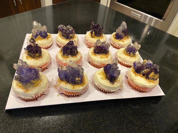 Purple and Black Geode Cupcakes