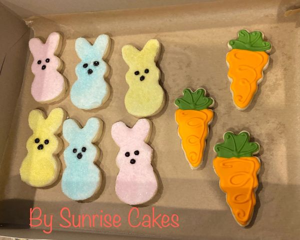 Easter Bunny and Carrot Sugar Cookies