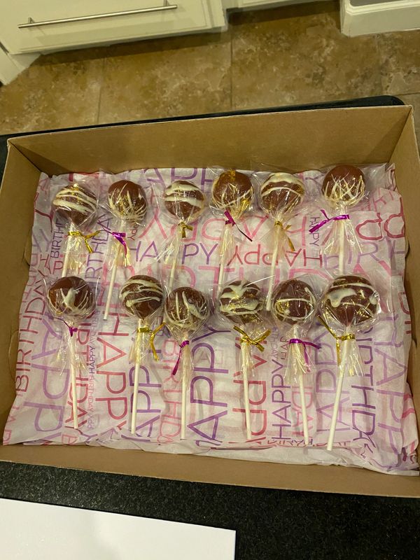 Burgundy and Gold Cake Pops