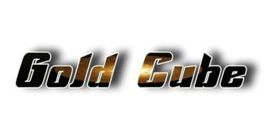 Text logo saying 'Gold Cube' with a metallic gold texture.