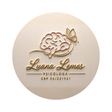 Logo profissional de psicóloga com design de cérebro e borboleta.