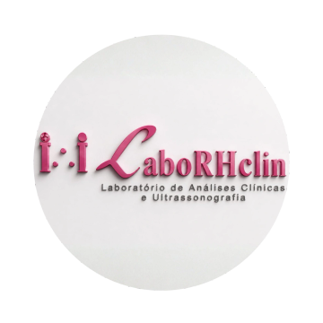 Logo do laboratório LaborRHclin com foco em análises clínicas e ultrassonografia.