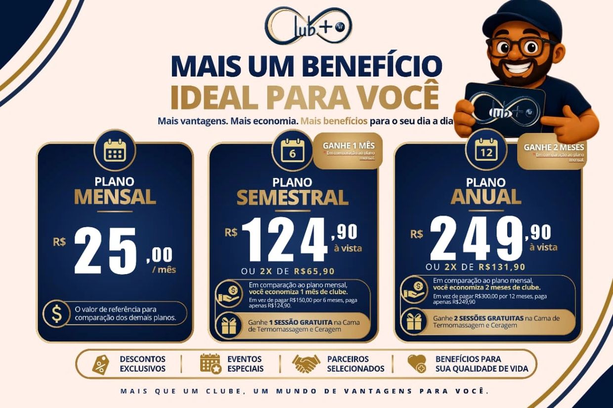 Planos de assinatura mensal, semestral e anual com benefícios exclusivos.