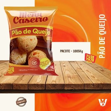 Pacote de 1kg de pão de queijo caseiro.