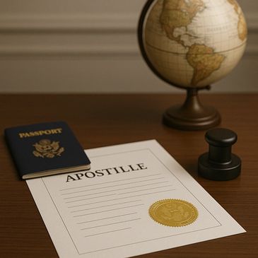 Executed California apostille with clients U.S. Passport.