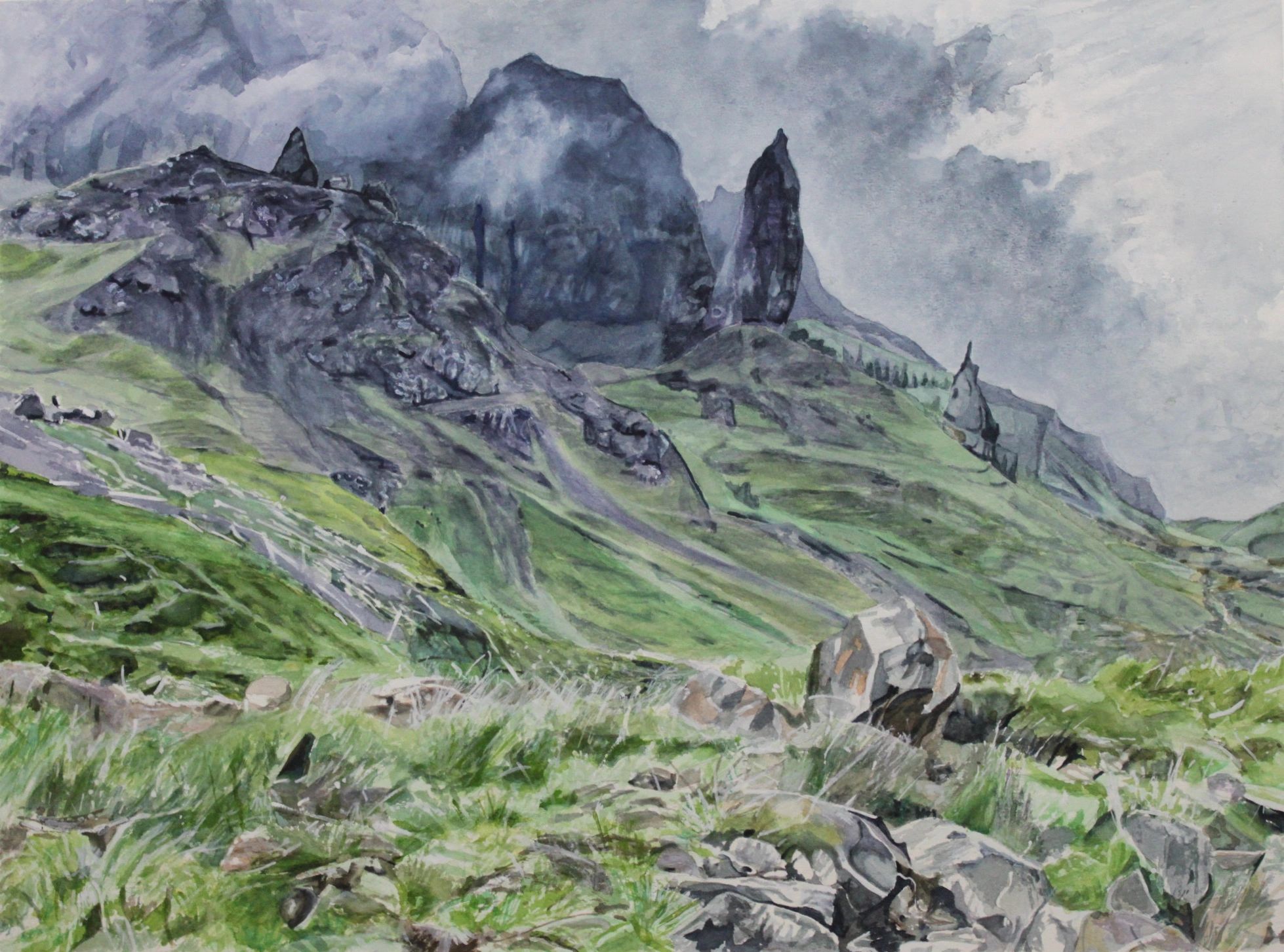 Old Man of Storr, Trotternish, Isle of Skye. 
       2022.       22" h x 29" w
