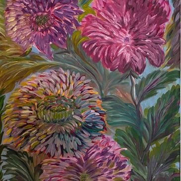 Floral painting art  by R Hilde