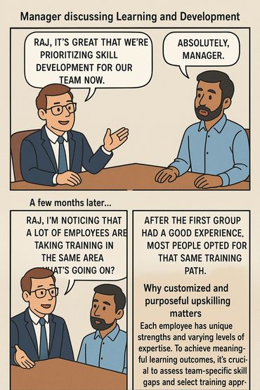 Manager and employee discuss the importance of customized skill development.