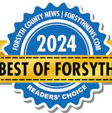 2024 Best of Forsyth Readers' Choice award badge with gold ribbon.