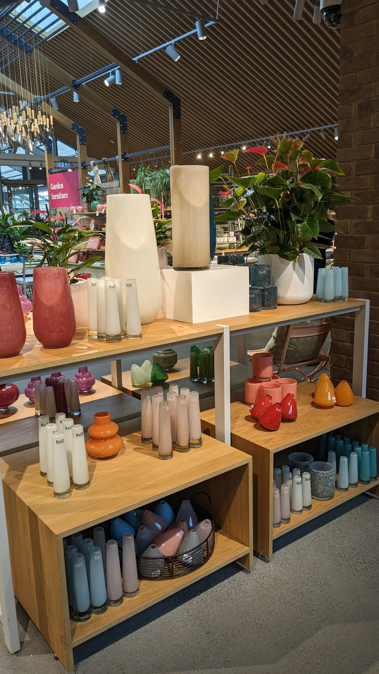 Elevate your home décor with colourful and colour luxury DutZ vases available from RHS Royal Horticultural Society Wisley: handcrafted glassware, pots, bowls, and candleholders, offering unrivaled elegance for garden centres and flower shops.