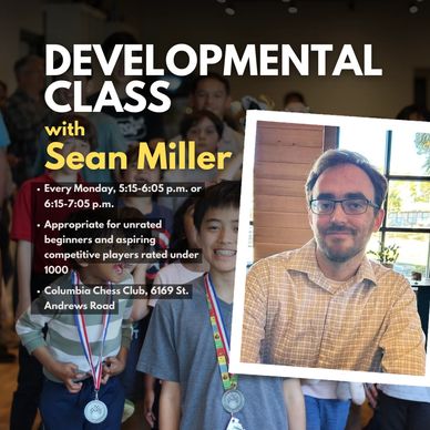 Developmental chess class for beginners with Sean Miller at Columbia Chess Club.