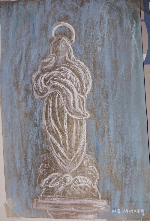 Our Lady,#MotherMary,#PhillipsMillArtist,#NancyEMillerBucksCountyARtist,#nancyEMilerDoylestownPA