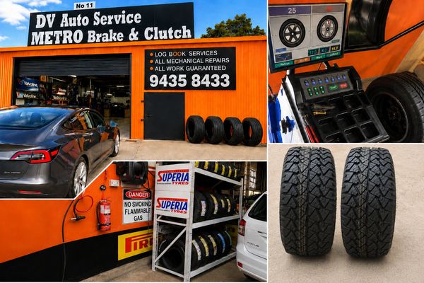 Auto service shop specializing in brakes, clutch, and tires.