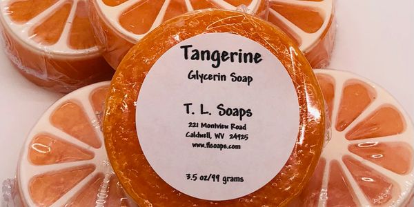 tangerine scent & shape glycerin soap, homemade handcrafted natural body products/gifts