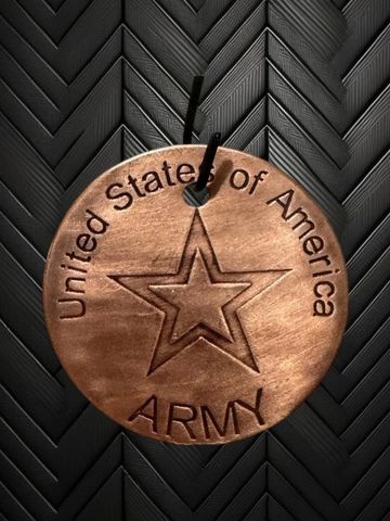 Medal with United States Army emblem.
