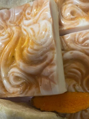 Raw coco butter turmeric and raw honey soap bars. Home made and natural ingredients.