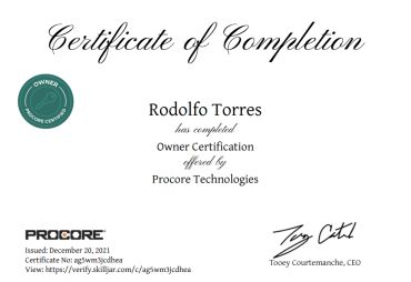 PROCORE CERTIFICATION