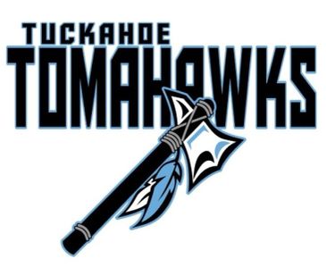 Tuckahoe Tomahawks sports logo with tomahawk axe.