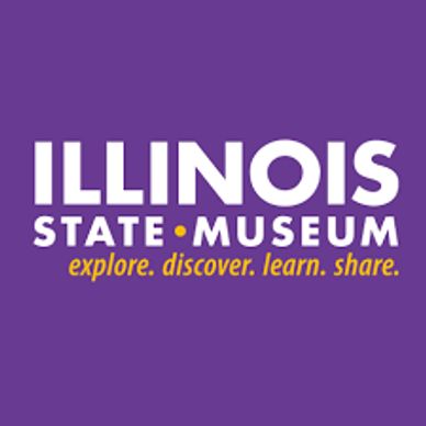 Purple square with "Illinois State Museum" in white and "explore. discover. learn. share." in gold.