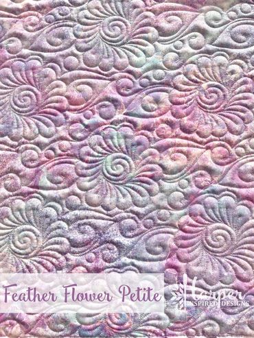 Feather Flower Digital E2E Quilting Pantograph Design
Puffy Feather flowers with swirl centers