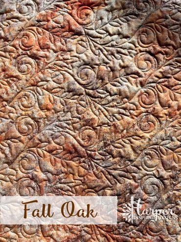 Digital Edge to Edge quilting pantograph design with oak leaves, acorns and vine sprigs