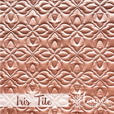 Digital Edge to Edge quilting pantograph design with repeat floral elements in tile layout
