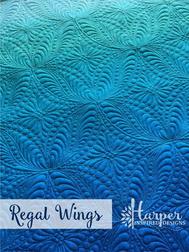 Regal Wings Digital E2E Quilting Pantograph Design
feather wings, pearl diamonds edge to edge