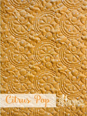 Digital Edge to Edge quilting panto design with refreshing citrus slices and effervescent bubbles